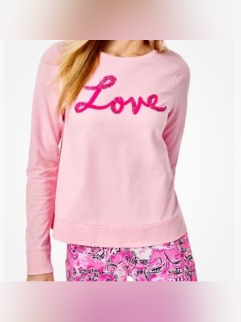 Lilly Pulitzer Pink 'Love' Long Sleeve Tee